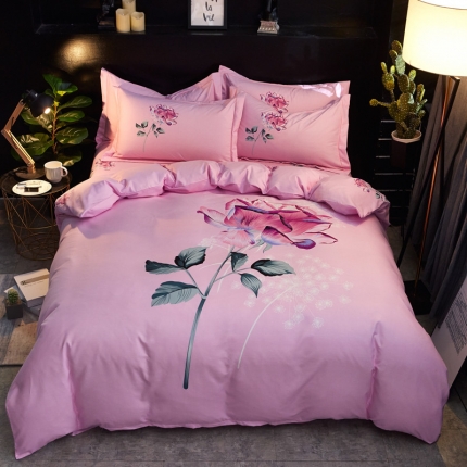 91家纺网 家纺一手货源 找家纺 卡伦家纺 2018新款爆款棉绒大版印花四件套