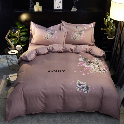 91家纺网 家纺一手货源 找家纺 卡伦家纺 2018新款爆款棉绒大版印花四件套