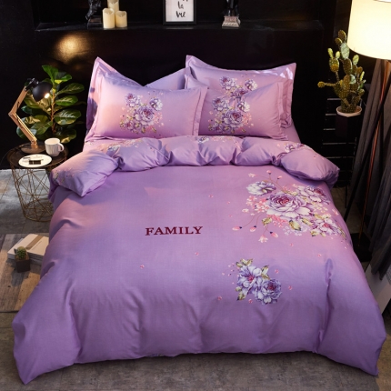 91家纺网 家纺一手货源 找家纺 卡伦家纺 2018新款爆款棉绒大版印花四件套