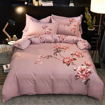 91家纺网 家纺一手货源 找家纺 卡伦家纺 2018新款爆款棉绒大版印花四件套