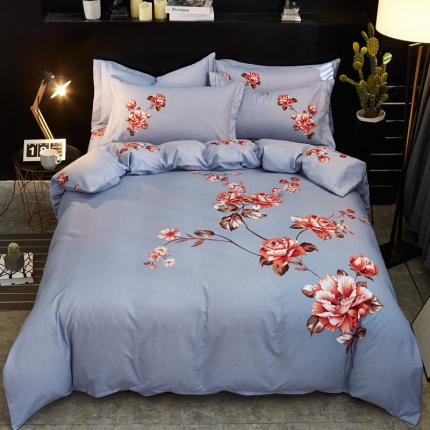 91家纺网 家纺一手货源 找家纺 卡伦家纺 2018新款爆款棉绒大版印花四件套