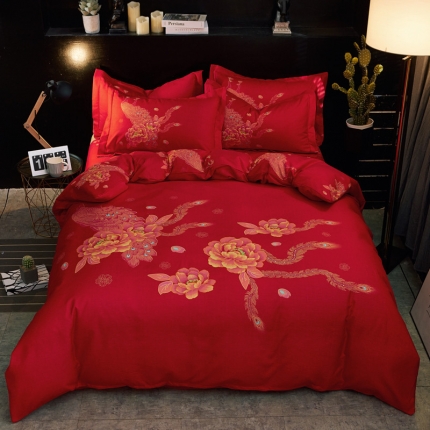 91家纺网 家纺一手货源 找家纺 卡伦家纺 2018新款爆款棉绒大版印花四件套