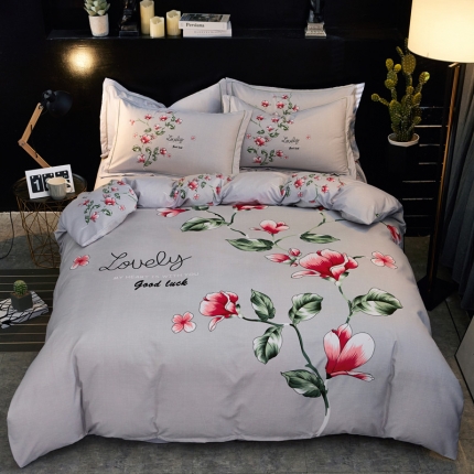 91家纺网 家纺一手货源 找家纺 卡伦家纺 2018新款爆款棉绒大版印花四件套