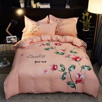 91家纺网 家纺一手货源 找家纺 卡伦家纺 2018新款爆款棉绒大版印花四件套