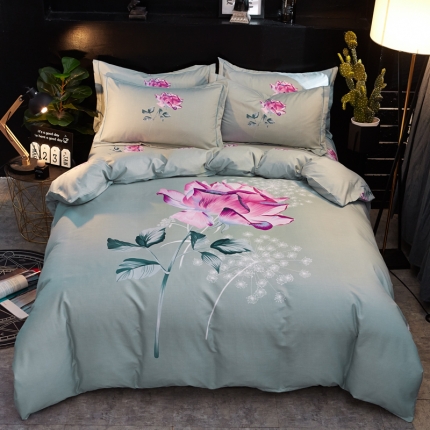 91家纺网 家纺一手货源 找家纺 卡伦家纺 2018新款爆款棉绒大版印花四件套