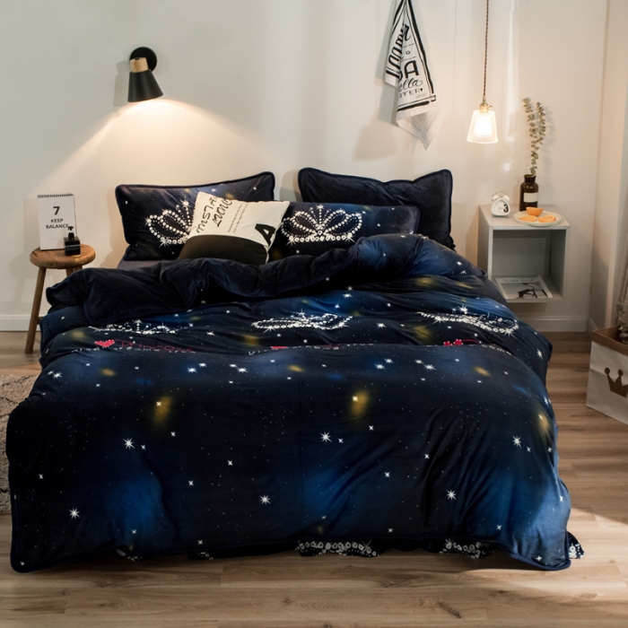 91家纺网 家纺一手货源 找家纺 （总）欧冠家纺 2018印花牛奶绒爆款四件套