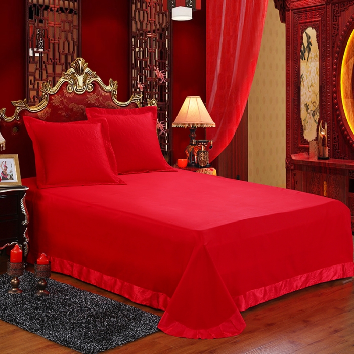 91家纺网 家纺一手货源 找家纺 慕她婚庆四件套大红色刺绣花全棉纯棉结婚六八十多件套我们结婚啦