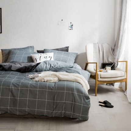 91家纺网 家纺一手货源 找家纺 〈总〉梦家居韩国简约纯棉水晶绒四件套A版全棉B版水晶绒四件套