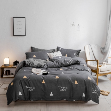 梦家居韩国简约纯棉水晶绒四件套A版全棉B版水晶绒四件套