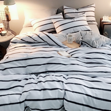 91家纺网 家纺一手货源 找家纺 慕梵2019全棉法莱绒四件套纯棉单被套法兰绒水晶绒棉加绒