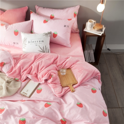 91家纺网 家纺一手货源 找家纺 慕梵2018新品全棉法莱绒单被套纯棉单被罩法兰绒水晶绒棉加绒