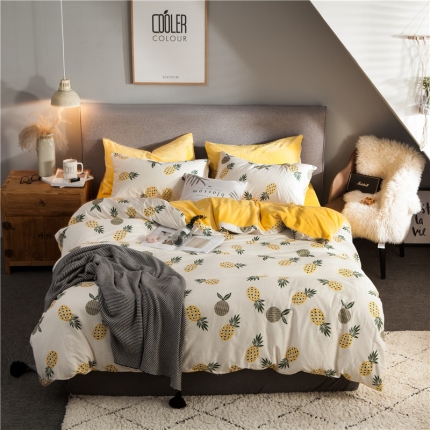 91家纺网 家纺一手货源 找家纺 慕梵2018新品全棉法莱绒单被套纯棉单被罩法兰绒水晶绒棉加绒