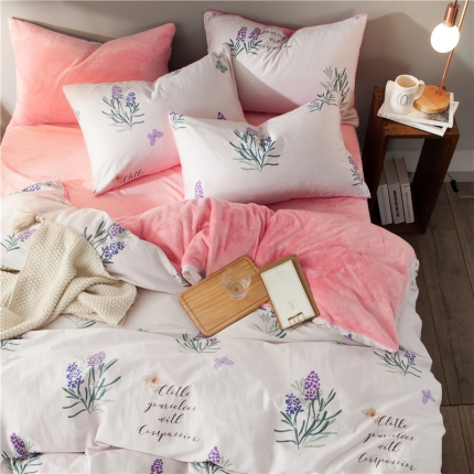 91家纺网 家纺一手货源 找家纺 慕梵2018新品全棉法莱绒单被套纯棉单被罩法兰绒水晶绒棉加绒