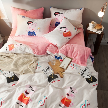 91家纺网 家纺一手货源 找家纺 慕梵2018新品全棉法莱绒单被套纯棉单被罩法兰绒水晶绒棉加绒