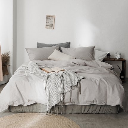 91家纺网 家纺一手货源 找家纺 涞澳家纺（新品）60水洗棉四件套若灰