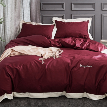 涞澳家纺（新品）140素色长绒棉四件套红