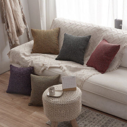 （总）希诺家居 2018新款毛线针织抱枕沙发靠垫