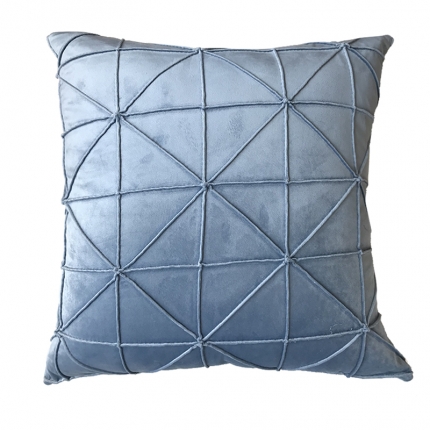 91家纺网 家纺一手货源 找家纺 荷兰绒手工打格子抱枕简约现代纯色抱枕靠垫套靠背样板房靠垫