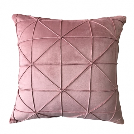 91家纺网 家纺一手货源 找家纺 荷兰绒手工打格子抱枕简约现代纯色抱枕靠垫套靠背样板房靠垫