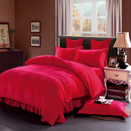 91家纺网 家纺一手货源 找家纺 宝宝绒绣花四件套