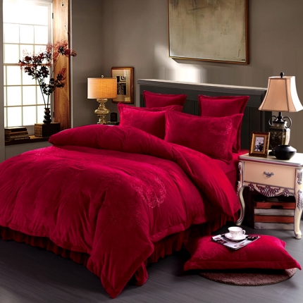 91家纺网 家纺一手货源 找家纺 宝宝绒绣花四件套