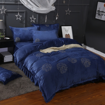 91家纺网 家纺一手货源 找家纺 宝宝绒绣花四件套