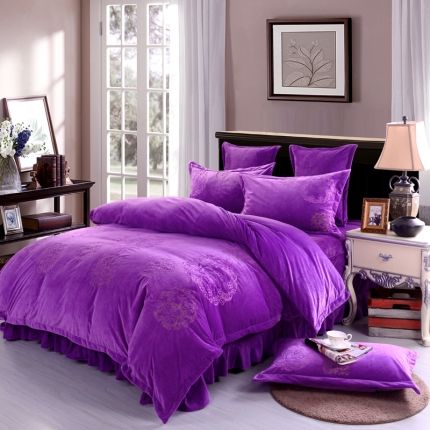 91家纺网 家纺一手货源 找家纺 宝宝绒绣花四件套