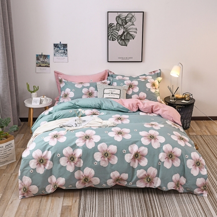 91家纺网 家纺一手货源 找家纺 星期三家纺 全棉13372北欧简约风格四件套（加老板微信有会员价）