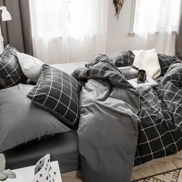 91家纺网 家纺一手货源 找家纺 （总）梦家居 2018新款北欧简约冷淡风套件