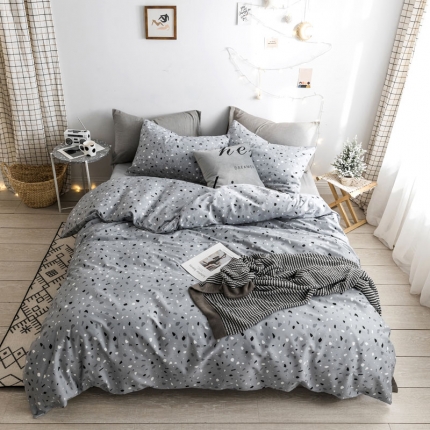 梦家居韩国简约纯棉四件套全棉宜家床上用品四件套