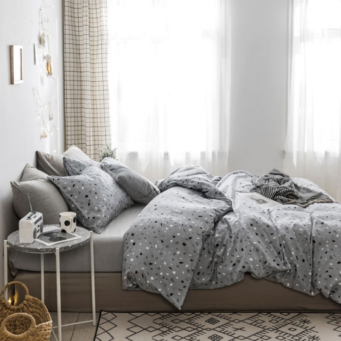 91家纺网 家纺一手货源 找家纺 梦家居韩国简约纯棉四件套全棉宜家床上用品四件套