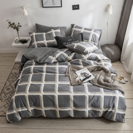 梦家居韩国简约纯棉四件套全棉宜家床上用品四件套