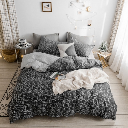 91家纺网 家纺一手货源 找家纺 梦家居韩国简约纯棉四件套全棉宜家床上用品四件套