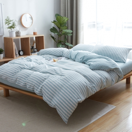 91家纺网 家纺一手货源 找家纺 北欧良品针织棉四件套天竺棉四件套无印良品四件套