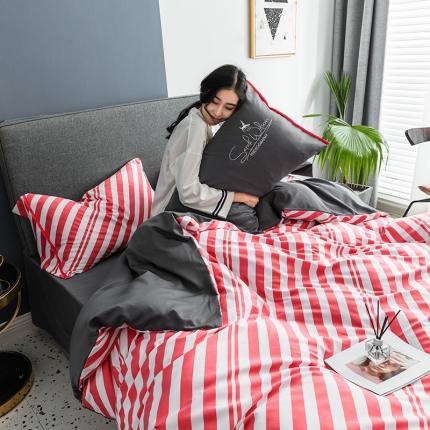 91家纺网 家纺一手货源 找家纺 慕梵2019春夏新品天丝绸四件套床上用品臻丝绸套件