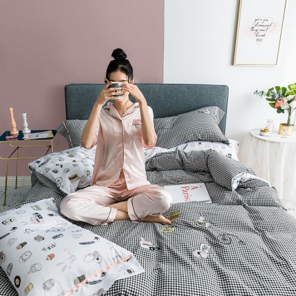 91家纺网 家纺一手货源 找家纺 慕梵2019春夏新品天丝绸四件套床上用品臻丝绸套件