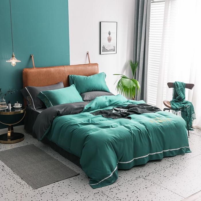 91家纺网 家纺一手货源 找家纺 慕梵2019春夏新品天丝绸四件套床上用品臻丝绸套件