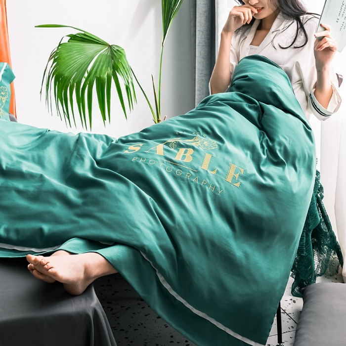 91家纺网 家纺一手货源 找家纺 慕梵2019春夏新品天丝绸四件套床上用品臻丝绸套件