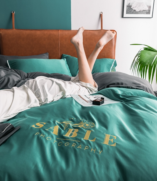 91家纺网 家纺一手货源 找家纺 慕梵2019春夏新品天丝绸四件套床上用品臻丝绸套件