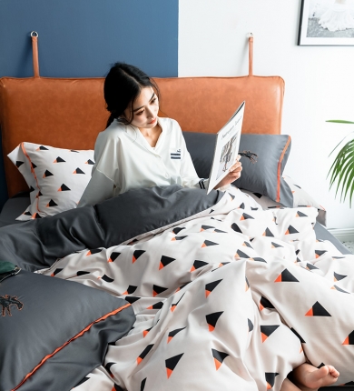 91家纺网 家纺一手货源 找家纺 慕梵2019春夏新品天丝绸四件套床上用品臻丝绸套件