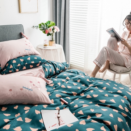 91家纺网 家纺一手货源 找家纺 慕梵2019春夏新品天丝绸四件套床上用品臻丝绸套件