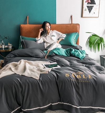 91家纺网 家纺一手货源 找家纺 慕梵2019春夏新品天丝绸四件套床上用品臻丝绸套件