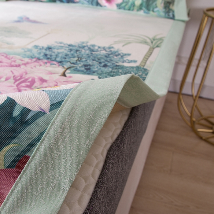 91家纺网 家纺一手货源 找家纺 （总）2024年数码印花欧式宽边冰丝席三件套空调软席双人凉席