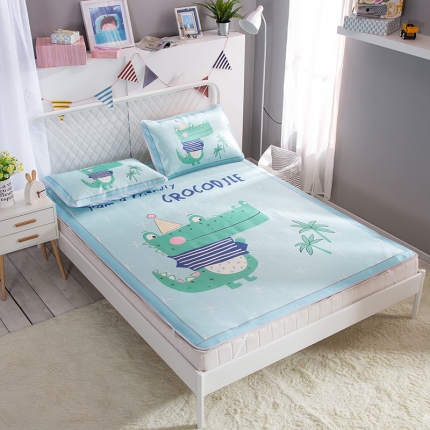 91家纺网 家纺一手货源 找家纺 （总）2024年数码印花卡通冰丝席三件套单双人多规格空调软席