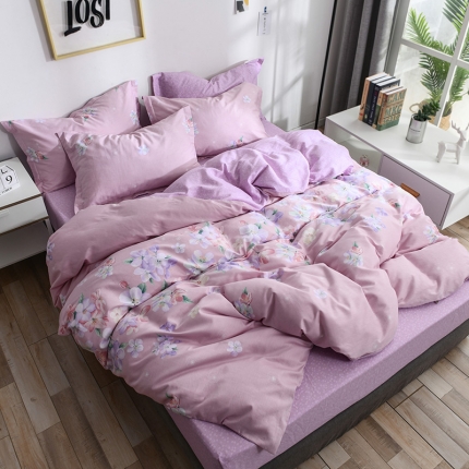 91家纺网 家纺一手货源 找家纺 星期三家纺 全棉13372北欧简约风格四件套（加老板微信有会员价）