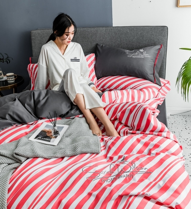 91家纺网 家纺一手货源 找家纺 慕梵2019春夏新品天丝绸四件套床上用品臻丝绸套件