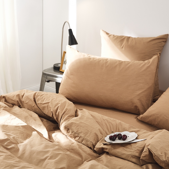 91家纺网 家纺一手货源 找家纺 涞澳家纺（新品）60水洗棉四件套  草黄