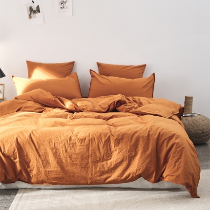 涞澳家纺（新品）60水洗棉四件套  焦糖