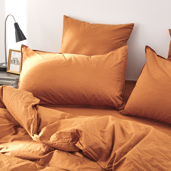 91家纺网 家纺一手货源 找家纺 涞澳家纺（新品）60水洗棉四件套  焦糖