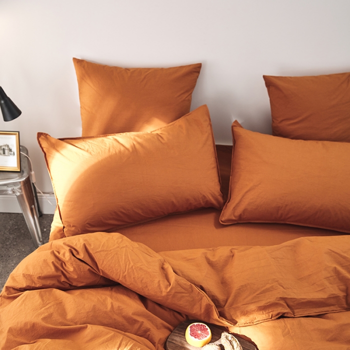 91家纺网 家纺一手货源 找家纺 涞澳家纺（新品）60水洗棉四件套  焦糖